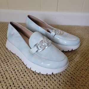 Wonders, Blue Loafers W Clear Buckle Embellishment, Euro 40 (8 1/2-9)
